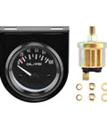 Universal oil pressure gauge kit with sensor, 0-100 PSI display, ideal for DIY car engine checks, includes gauge, frame, and screws.