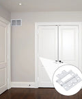 Ten Pack White 3 Inch Non Mortise Shutter Hinges For Screen Doors And Cabinets Easy To Install With Screws Included Rustproof Iron Hinges For DIY Home Projects installed on white door.