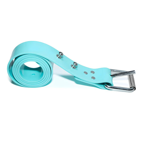 Silicone Dive Weight Belt 54 Inches With Detachable Stainless Steel Fastening Studs Adjustable 138 Cm Strap Aqua Blue Gear