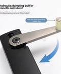 Heavy Duty Soft Close Damper Hinge For Barn Doors Smooth Operator Adjustable Speed showing hydraulic buffer design and rubber ring.