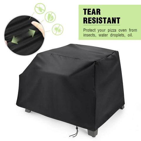Tear-resistant Heavy Duty Waterproof Pizza Oven Cover For Cuisinart CGG403 3 In 1 Portable Pizza Oven with windproof strap.