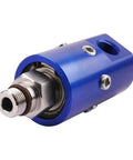 Beefy Built Rotary Joint Swivel Union For Industrial Machinery, Durable Rotary Union System Compatible With 1116-670-463 And 1116670463 Replacement Parts, Ideal For Fluid Transfer And Rotating Couplings, blue aluminum and stainless steel
