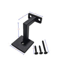 Square Handrail Brackets For Staircase With Screws Five Pack Textured Black Matte Finish Heavy Duty Steel Brackets Three Mounting Holes