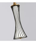 Modern Black Creative Pendant Lamp Pretty Waist LED Light for Duplex Living Room Staircase Loft Restaurant (Colour: 1Light Size: Neutrallight4000K) showing unique design and smooth texture.