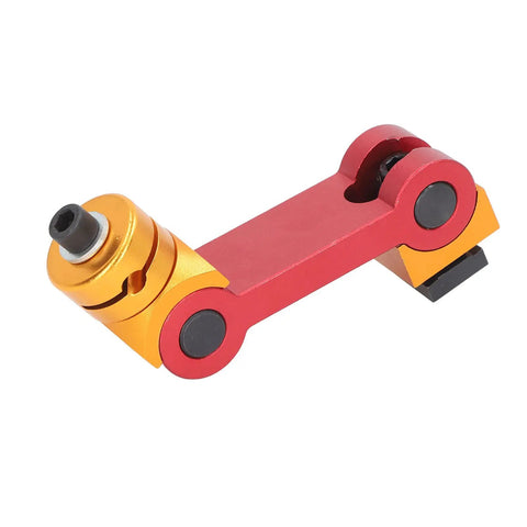 Precision Adjustable Vise Stop Locator For CNC Mill And Lathe Work Tables Features T Slot Compatibility and flexible color-coded aluminum design.