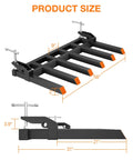 Clamp On Debris Forks For 48 Inch Bucket With 5 Fork Tines And Stabilizer Bar Heavy Duty Pallet Attachments Built To Haul 2500 Lbs Product Size