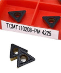 Top Grade Internal Turning Tool With Carbide Bits For CNC Lathe Machining Steel Stainless Or Cast Iron High Wear Resistance And Durability, carbide inserts in a red storage case.