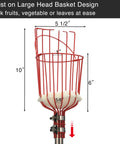 Adjustable Fruit Picker Pole With Basket And Claw 35 To 65 Inch Reach Easy Tree Harvest For Avocado Apple Orange Lemon