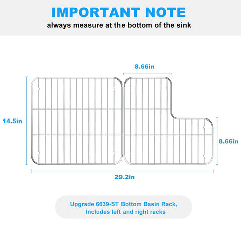 Dimensions of Bottom Basin Rack Set For K-6488 And K-6489 Kitchen Sinks Left And Right Stainless Steel Replacement