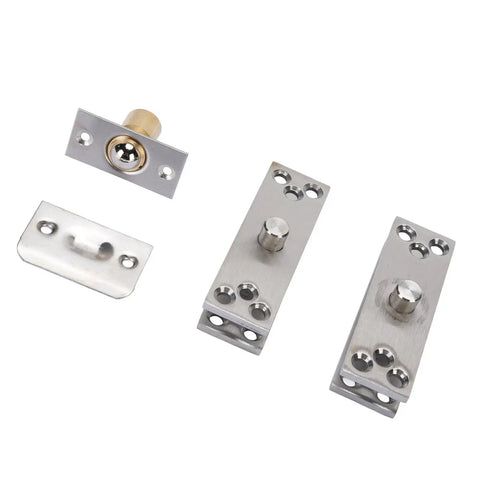 Heavy Duty Concealed Door Hinge Stainless Steel Pivot Hinge With 360 Degree Rotation 220 Lb Load Capacity parts displayed