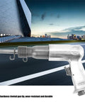Hardcore Ready No Sweat Pneumatic Air Rivet Gun Smooth Lightweight Handheld Tool For Sign Panels Aluminum Windows And Quick Metalwork Fabrication Quarter Inch Inlet with riveted gun tip.
