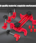Real Deal Camshaft Locking Tool Kit With Heavy Duty Engine Timing Alignment Wrench Set red clamps and tool for engine timing jobs.