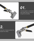 3 Inch Manual Sheet Metal Bender And Straight Jaw Hand Seamer For Metal Folding With 75mm Head, heat-treated steel, side view