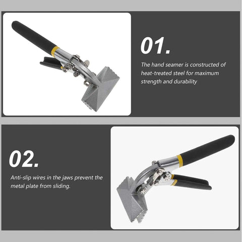 3 Inch Manual Sheet Metal Bender And Straight Jaw Hand Seamer For Metal Folding With 75mm Head, heat-treated steel, side view