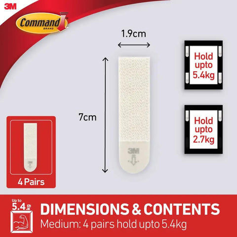 Damage-Free Picture Hanging Strips White Grip Up To 12 Lbs For Indoor Use Includes 4 Pairs 8 Strips For Frames Up To 18 By 24 Inches No Nails No Mess Decor Solution