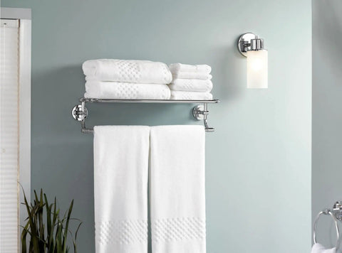 1 Light Dual Mount Vanity Light In Chrome Finish With Frosted Glass For Bathroom American Style Fixture Up To 100W Bulb Easy Install Model DN0761CH Durable Metal Construction Upgrade Your Space For That Dope Bath Vibe