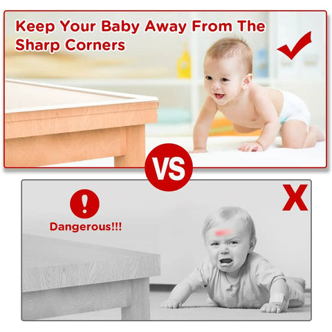 Image comparing soft silicone edge protection for babies versus sharp corners, highlighting safety with Thick Silicone Baby Proofing Corner Protectors And Soft Edge Bumper Strips That Stick Like Crazy For Super Safe Kids Rooms And No Real Stress Parenting Wins.