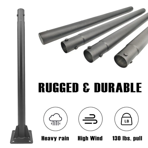Two Nine Point Five Foot Outdoor Shade Sail Pole Kit With Concrete Brackets Beefy Heavy Duty Metal Posts 2025 Upgraded Anti Bend Frame Tool Free Detachable Assembly Perfect For Patio Garden Deck Backyard And Play Areas