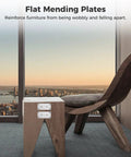 Chair with Heavy Duty Flat Mending Plates Kit With 201 Stainless Steel Braces And Screws, 3.9 By 1.9 Inch, Six Hole Flat Repair Brackets