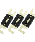 ANL Blade Fuse 150 Amp 32 VDC Set For Car Audio And Video System Pack Of 3 Beefed Up Heavy Duty Protection gold-tone metal