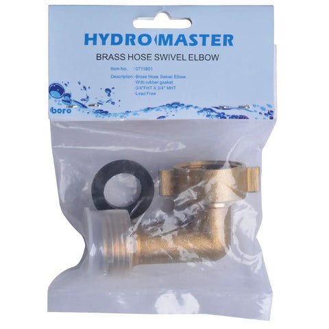 90 Degree Garden Hose Elbow Made From Lead Free Solid Brass Three Quarter Inch FHT To Three Quarter Inch MHT Adapter, package view