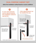 Game Changer Height Adjustable Cabinet Legs And Heavy Duty Furniture Support Feet Black Metal instruction guide for installation methods.