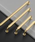 Gold Cabinet Pulls 7.5 Inch 10 Pack Zinc Alloy Handles in satin gold finish, shown on a display board.
