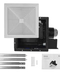 Whisper Quiet Bathroom Vent Fan 90 CFM With 0.8 Sone, Ceiling Mount Exhaust For Small Bathrooms, HVI 2100 Certified And UL Listed