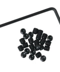 25-Piece Stainless Steel Socket Set Screw Kit With Allen Head Cup Point Black Oxide Finish 10-32 x 3/16 Inch Includes Hex Key Wrench