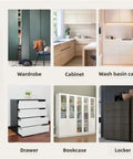Various furniture types including wardrobe, cabinet, wash basin cabinet, drawer, bookcase, and locker for bump bead use