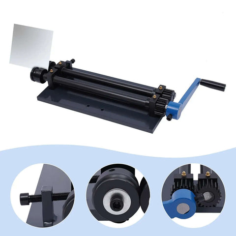 Heavy Duty Sheet Metal Bead Roller With RM12 Manual Gear Drive, 12 Inch Bead Roller Bending Machine, bench mount, 6 dies set
