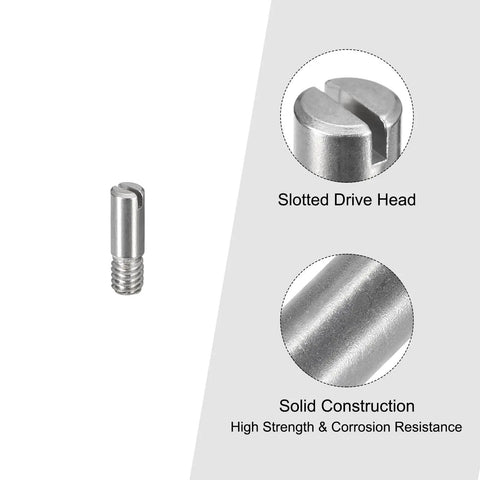 M2.5 X 8mm Slotted Cylindrical Dowel Pins 304 Stainless Steel For Furniture Cabinets External Thread Locating Pin Built To Last Rust Resistant