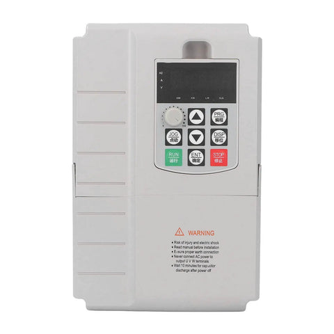 4KW Pro Grade Variable Frequency Drive VFD With Advanced Multi Stage Speed And Torque Control Motor Speed Controller For Single To Three Phase 220V 380V Applications Like Fans, Air Compressors, Pumps And Power Tools front panel