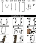 Weatherproof Hammock Chair Stand With Hanging Swing Chair Included, installation guide with parts and assembly steps shown