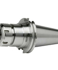 Heavy Duty Cat50 Er32 Collet Chuck With Twelve Inch Gauge Length Rock Solid Tool Holder For Cnc Milling And High Speed Machining close-up view of steel tool holder.