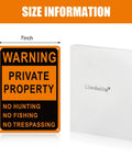 Real Deal Heavy Duty Reflective Aluminum No Trespassing Signs 8 Pack Large 10x7 Orange showcasing size details of warning sign.