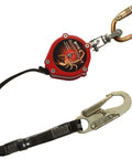 Scorpion 9 Foot Personal Fall Limiter With Carabiner And Swivel Shackle For Harness D Ring Retractable Lifeline Heavy Duty Safety Gear Red