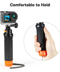 Brave 4 Pro Action Camera Bundle With Waterproof Floating Grip showcasing ergonomic design and comfortable hold.