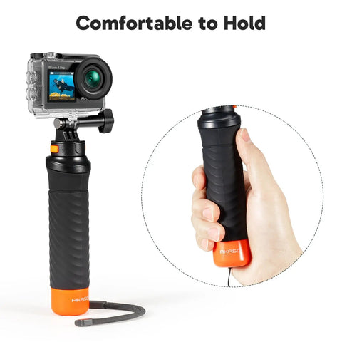 Brave 4 Pro Action Camera Bundle With Waterproof Floating Grip showcasing ergonomic design and comfortable hold.
