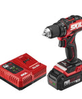 Power Core 20 Brushless Cordless Drill Driver Kit with PWR Jump Charger and battery for compact high torque performance.