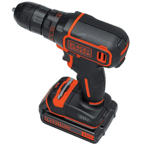 20V Max Cordless Drill Driver Kit with Battery and Charger, Includes Double Ended Bit, Lightweight 3.15 Lbs, 11 Position Clutch, Black and Orange