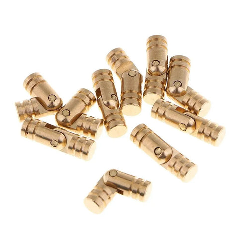 Copper Barrel Hinges For Wooden Gift Boxes, Concealed Cylindrical Hinges, Gold Finish, 17 X 5mm, DIY Box Hardware, scattered view