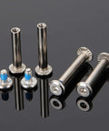 10 Pack Inline Skate Axle Screws Set For Wheel Bearings, 0.24 Inch Diameter, 6mm OD, Hex Socket Shaft Screws on black background