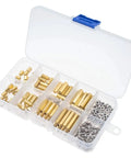 M2.5 Hex Brass Spacer Standoff Kit With Male And Female Spacers Nuts And Screws Brass Hardware Assortment 180 Pieces For Micro Electronics DIY Projects RC Robotics And 3D Printer Builds in organizer case