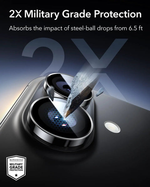Beefed Up Camera Lens Protector for iPhone 17 16 16 Plus, Ultra Tough HD Tempered Glass with military grade impact resistance