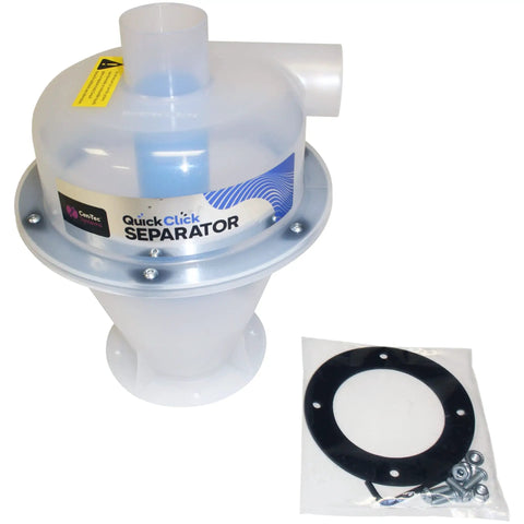 Dust Collection Separator For Shop Vacs And Dust Collectors, 8 Inch Upper Housing, Frees The Air By Separating Dust, Debris, And Liquids, Keeps Gunk Outta Your Vacuum System, Easy To Install And Clean with mounting hardware.