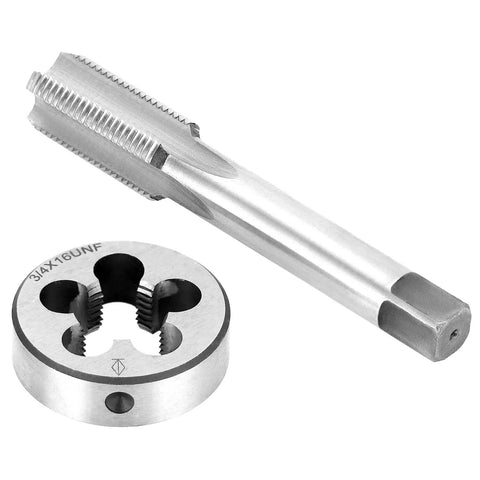 High Speed Steel 3/4-16 UNF Tap And Die Set For Precision Threading, Durable Ultra Tough Tap And Die Kit, close-up view.