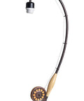 Fly Rod Table Lamp in Oil Rubbed Bronze With Wood Accent Finish, Rustic Lodge Style, base view without shade