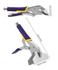 Sheet Metal Hand Seamer Pliers with straight jaw and ergonomic non-slip grip for HVAC repairs, multifunction folding tool for seam bending.