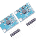 Two Pack ADXL335 3 Axis Accelerometer Module With Analog Output For Arduino Projects Angular Transducer Sensor Board Pre Soldered 5 Pin Headers 3 5V Power X Y Z Measurements Dope For DIY Makers, blue PCB modules